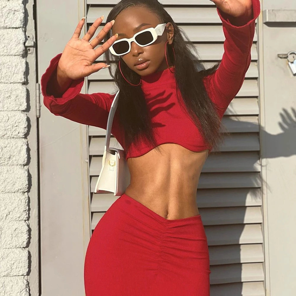 Autumn womens solid color crop top with sparkling sleeves low waist pleats ultra-thin suitable for womens long ski suit 250422