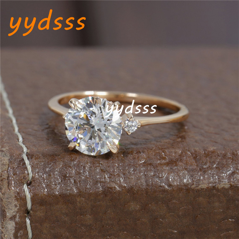 Jewelry Lab Grown Diamond 2.0 Carat Round Cut Solitaire Ring Real Gold IGI Certificate Engagement Fashion Ring For Women