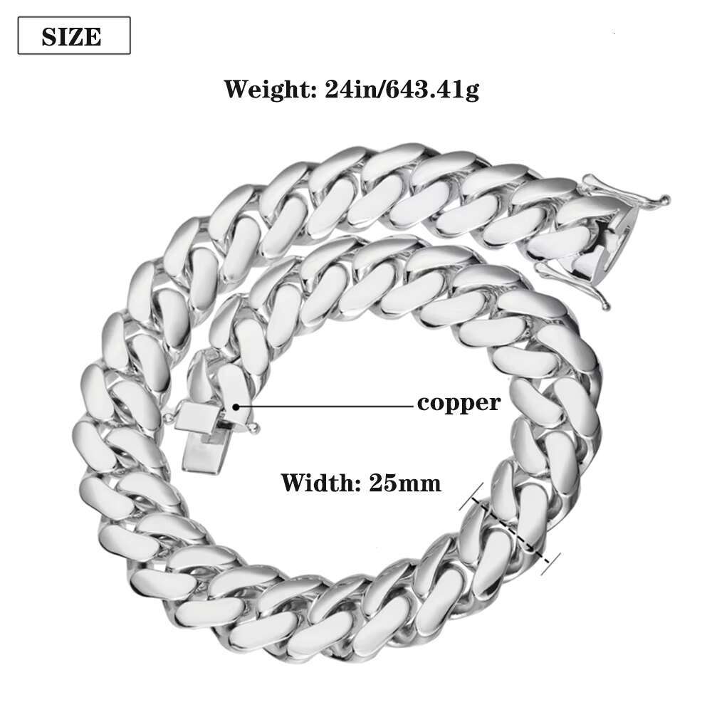 Exquisite Mens Copper Cuban Link Chain Necklace Crafted with 14K Gold Plated for a Distinctive and Elegant Fashion Statement