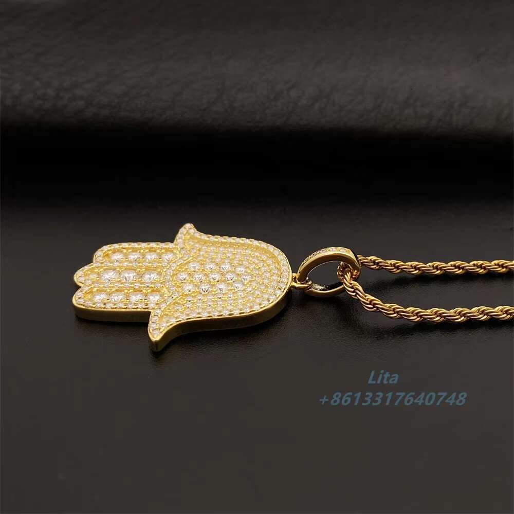 Hot Sale Fashion Gemstone Fine Jewelry Pendants Charms Moissanite Hip Hop Gold Pendants