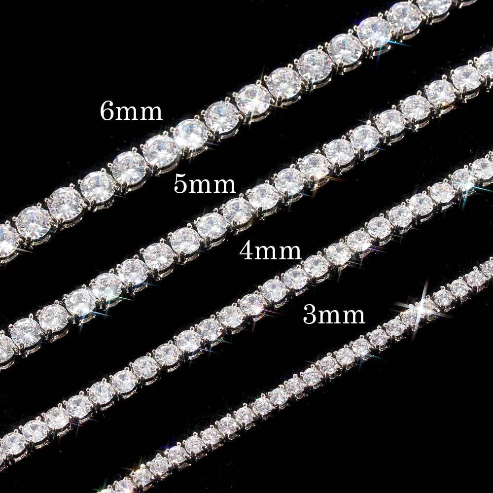 Spring buckle 16in-24in, width 5mm6mm, explosive zircon tennis necklace jewelry, hip-hop hot-selling jewelry for men and women.
