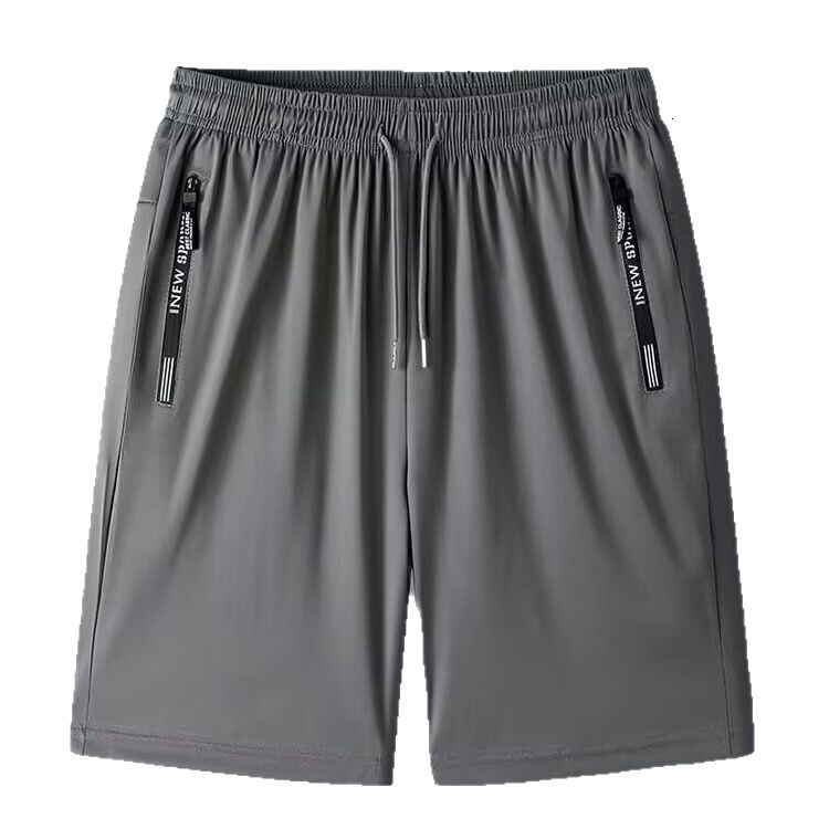 Sports men's summer thin cropped straight leg loose large shorts, running and fitness pants, speed dry ice silk pants