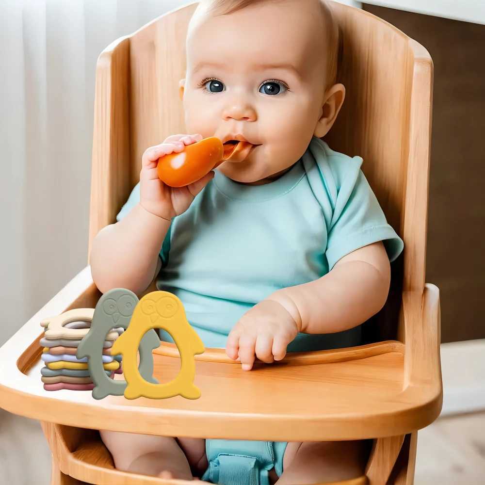 Baby food grade silicone teether penguin baby teething stick children mouth muscle trainer G251125