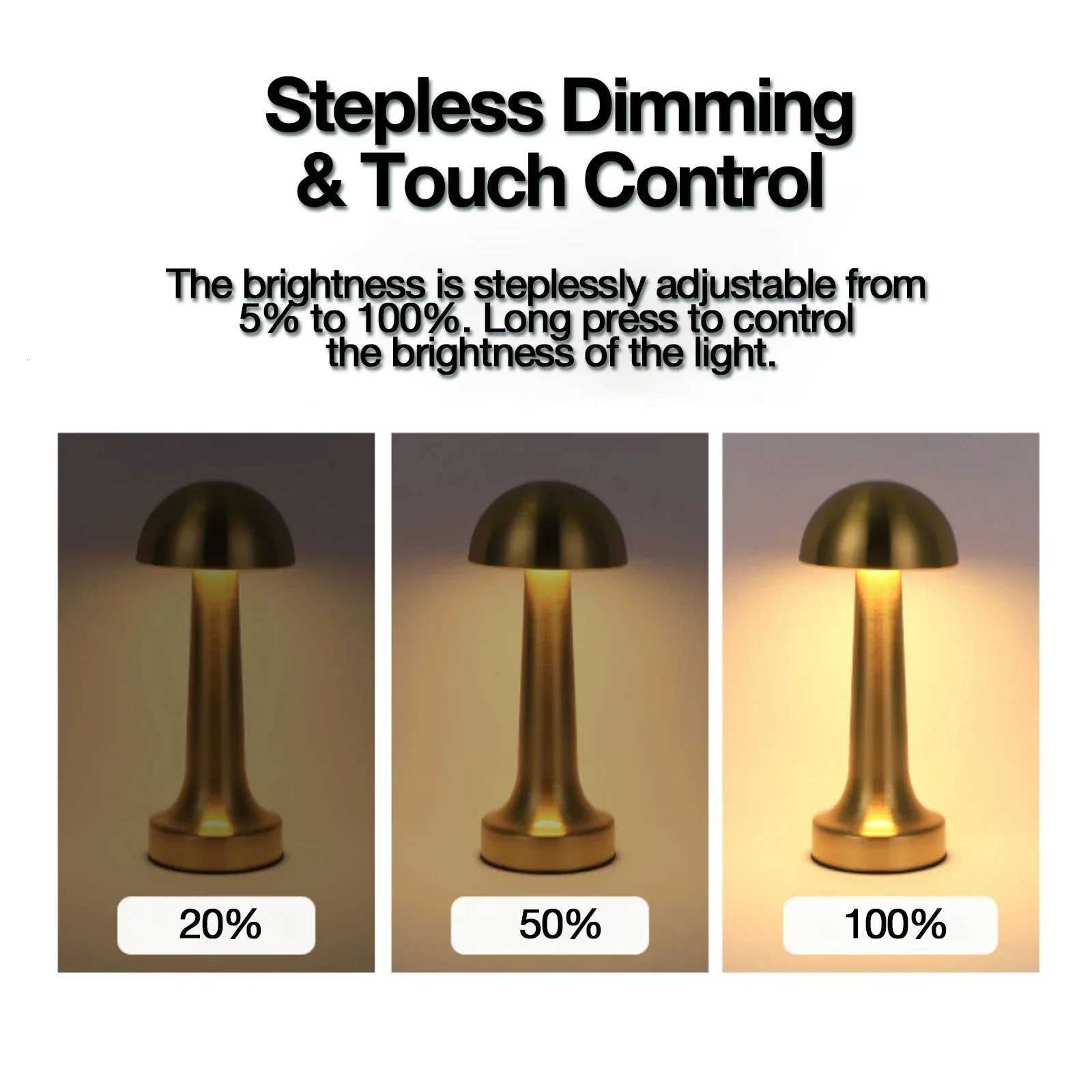 1200mAh 3 Colors LED Table Lamp Modernist Art Deco Lamp Touch Control Cordless Chargeable LED Desk Lamp Suitable for Home DecorM251125