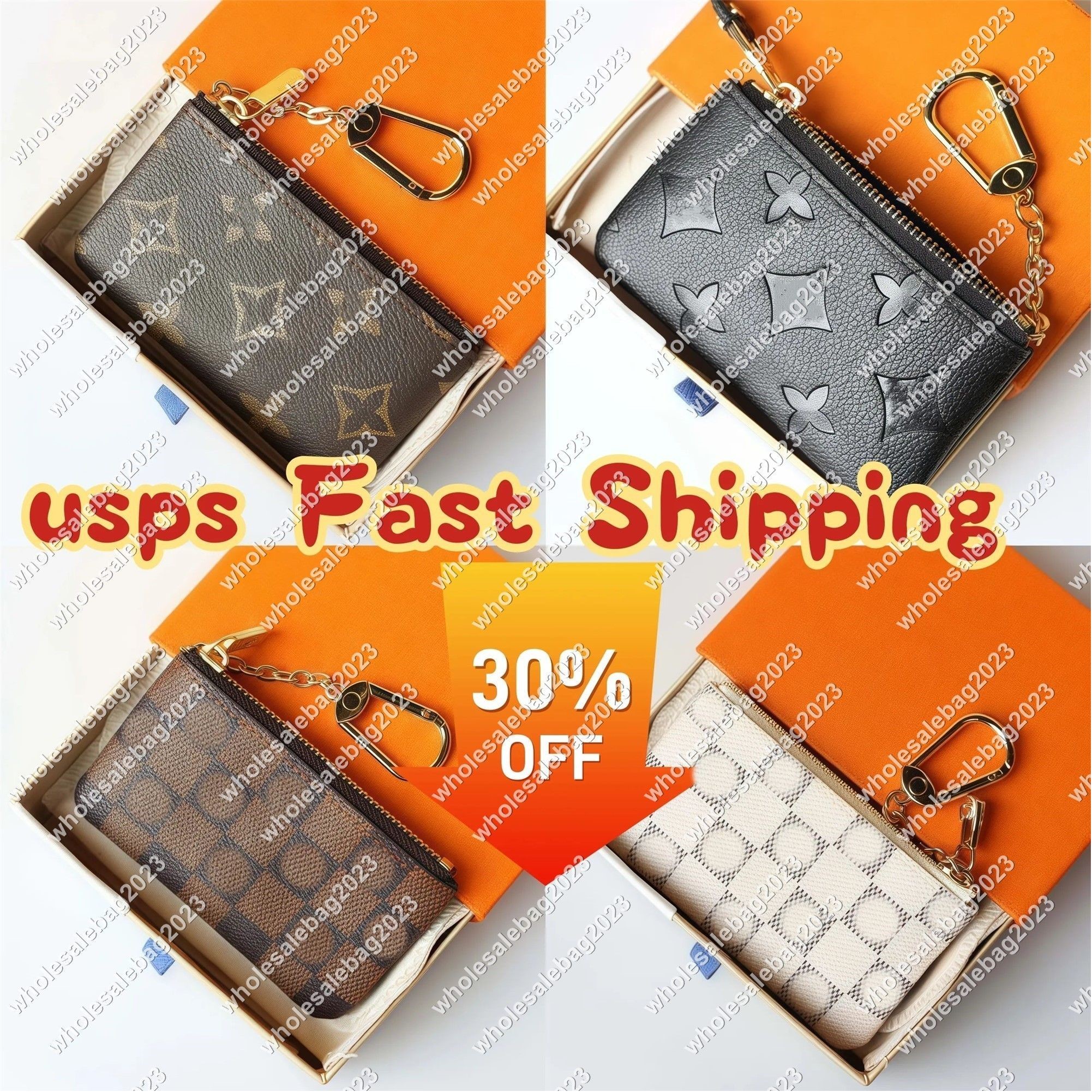 Top Designers Mini Wallet Fashion Womens Mens Keychain Ring Credit Card Holder Coin Purse M62650 With box and dust wholesalebag2023