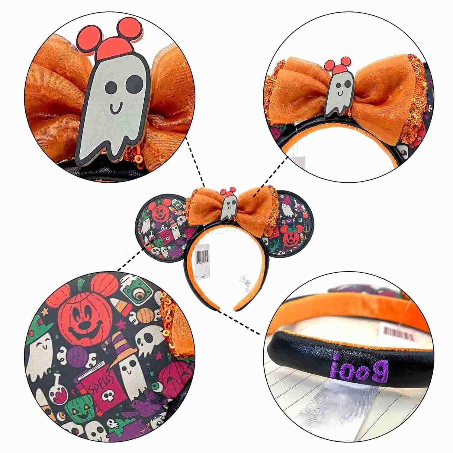 Disney Mickey Mouse Ears Hair Halloween Plush Headband with Cartoon Minnie Ears Birthday Party Decoration X250425