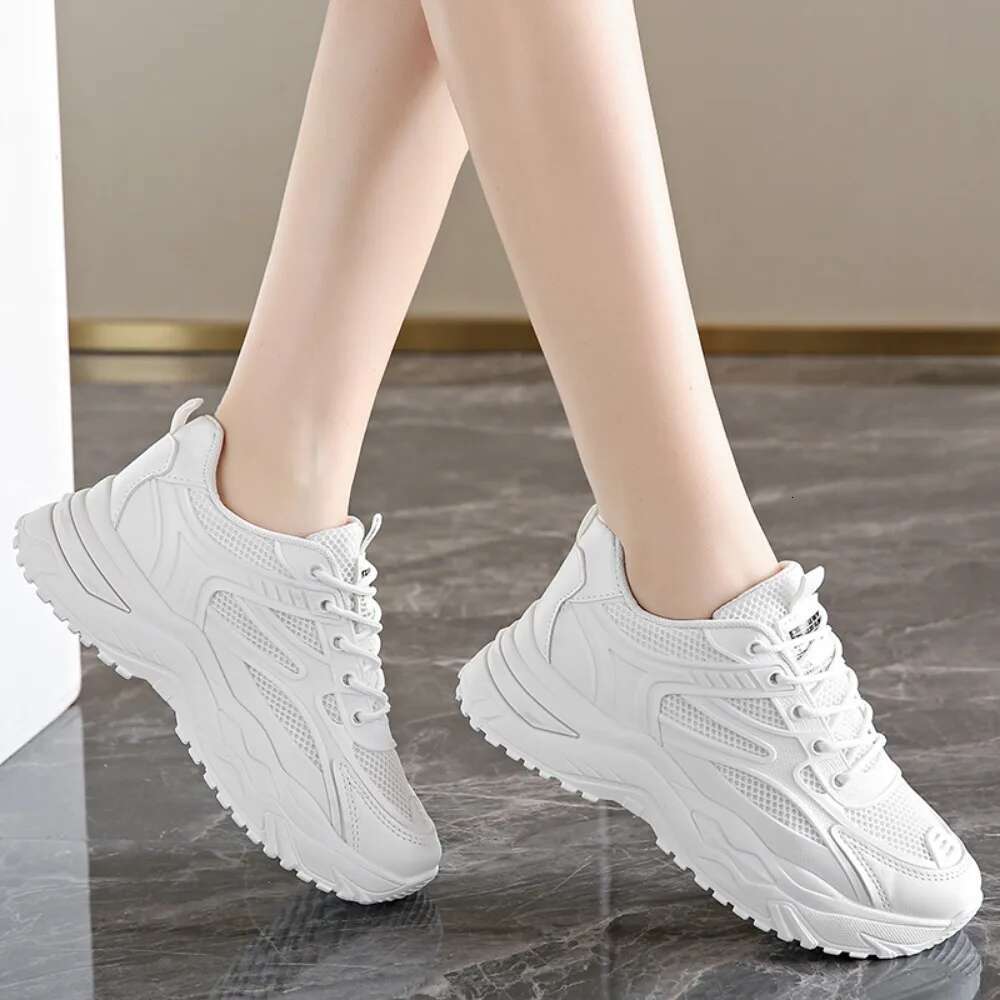 2024 New Casual Round Toe Cross Strap Mesh Shoes Summer Fashion Increased Breathable Comfortable Women Sneakers ddmykukumalu