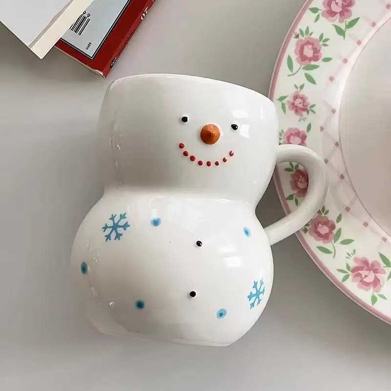 350ML Snowman Mug Creative Large Capacity Ceramic Cup Coffee Cups Lovely Men and Women Birthday Christmas Gift Dormitory Fund Y251125