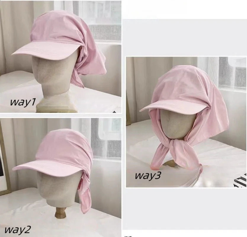 headscarf hat strap neck protection sunblock visor outdoor camping style cap 250424