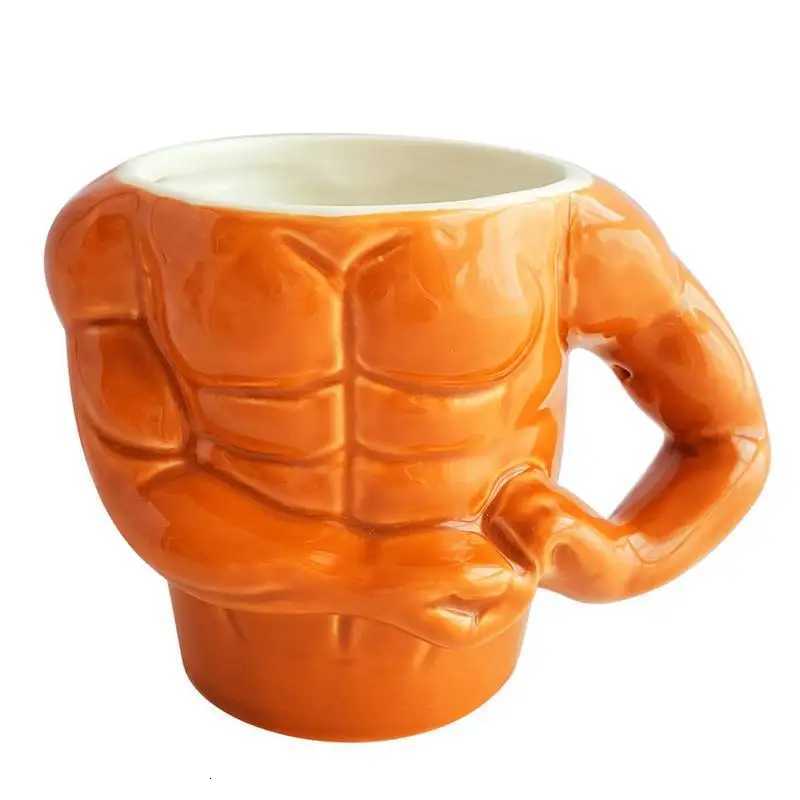 Creative Colorful Super Muscle Ceramics Mugs coffee mug Milk Tea office Cups Drinkware the Best birthday Gift for Friends Y251125