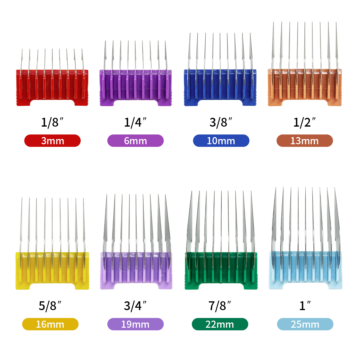 KBDS Animal Stainless Steel Attachment Guide Comb Set for 5-in-1 Detachable Blade Pet, Dog and Cat Clippers (Not compatible with A5 style Detachable B