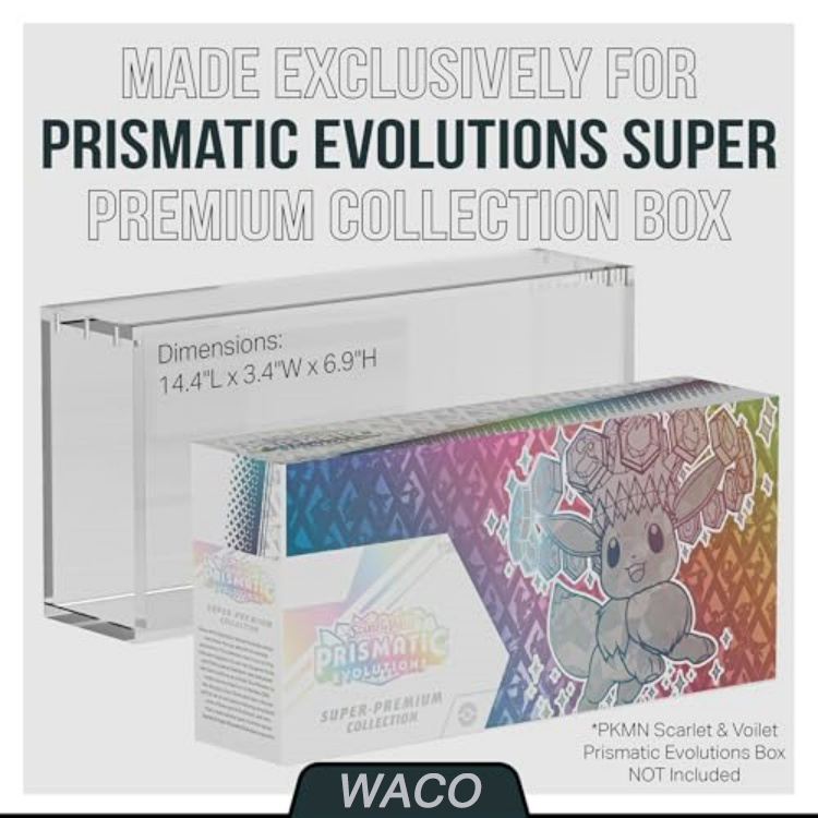 Waco TCG SPC Magnetic Acrylic Display Case, Clear Protector Box for Prismatic Evolutions Super-Premium Collection - view 4