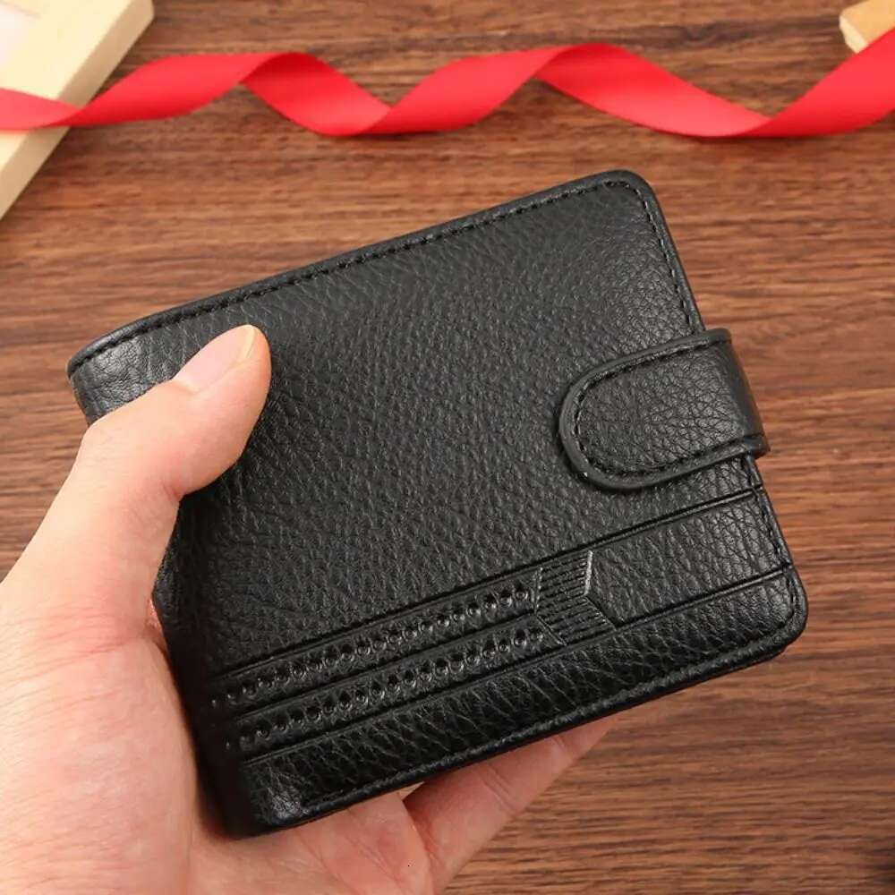 Men Wallets Leather Zipper Man Slim Card Horders Quality Male Short Multi-Card Wallet Coin Pocket Purse