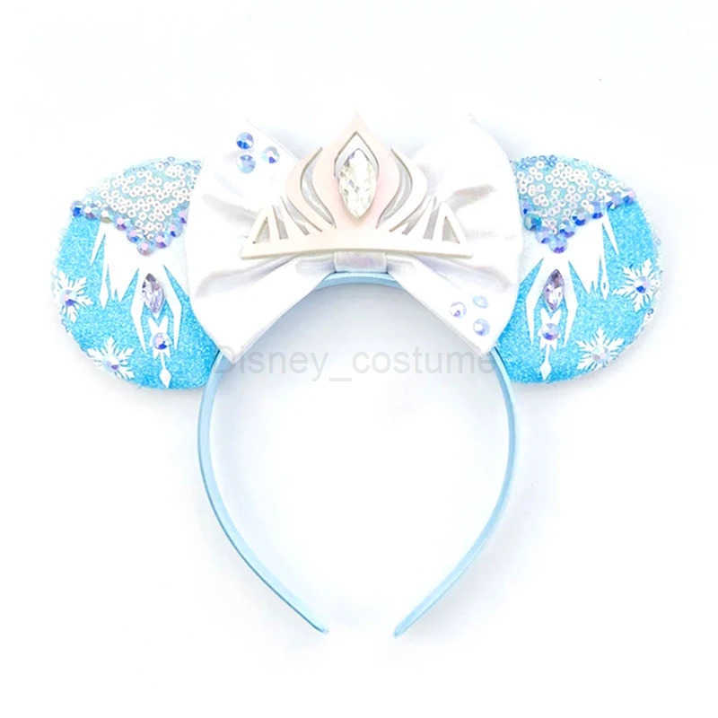 Disney Frozen hair accessories for women Elsa Princess Anna Snowflake Mickey Mouse Ear Headband for girls Crown Bow glitter Ora X250425