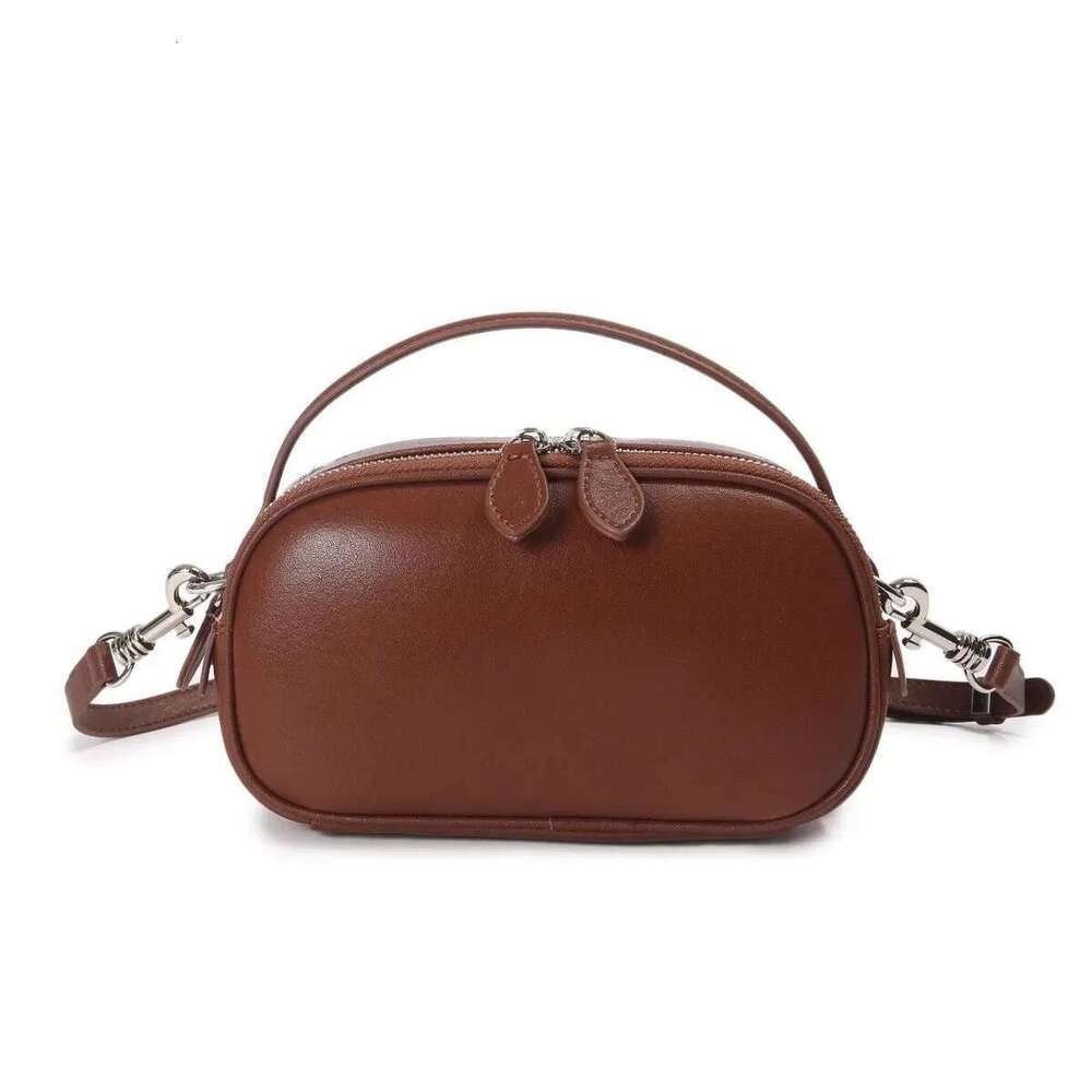 Designer Bag Summer New Style Genuine Single Shoulder Slant Cross Small Bag Double Zip Handbag Soft Cow Leather Casual Women's B