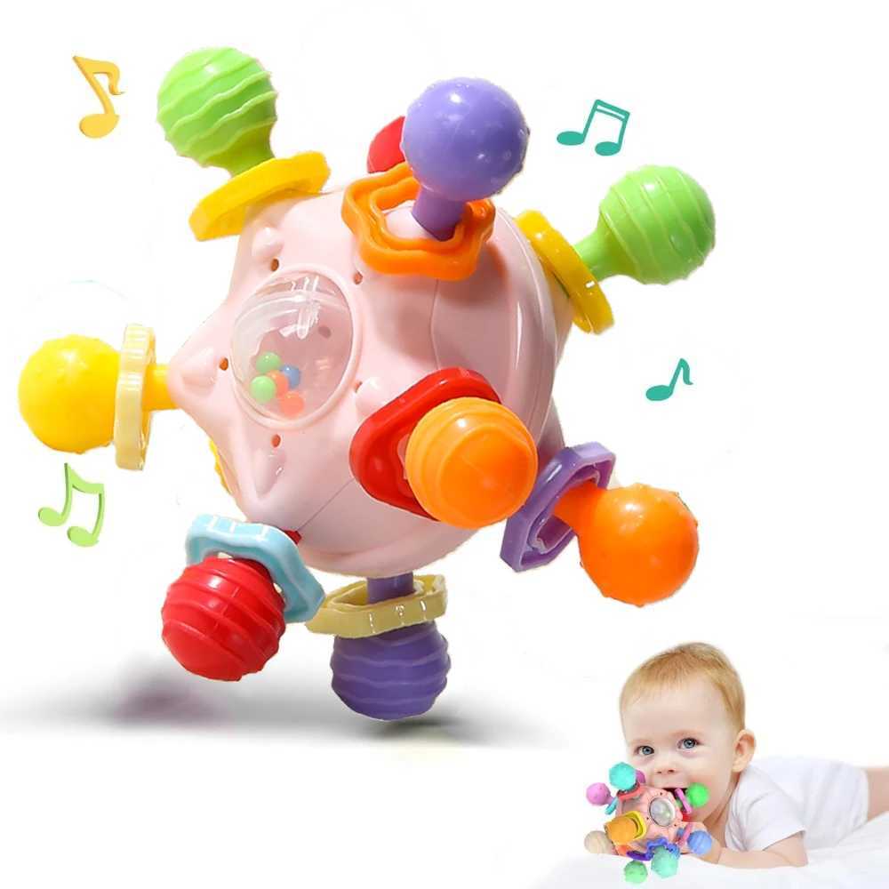 Montessori Baby Sensory Teething Toys Chewable Rattles for 1 Year Old Boys Girls - Developmental Learning Teether Toys G251125