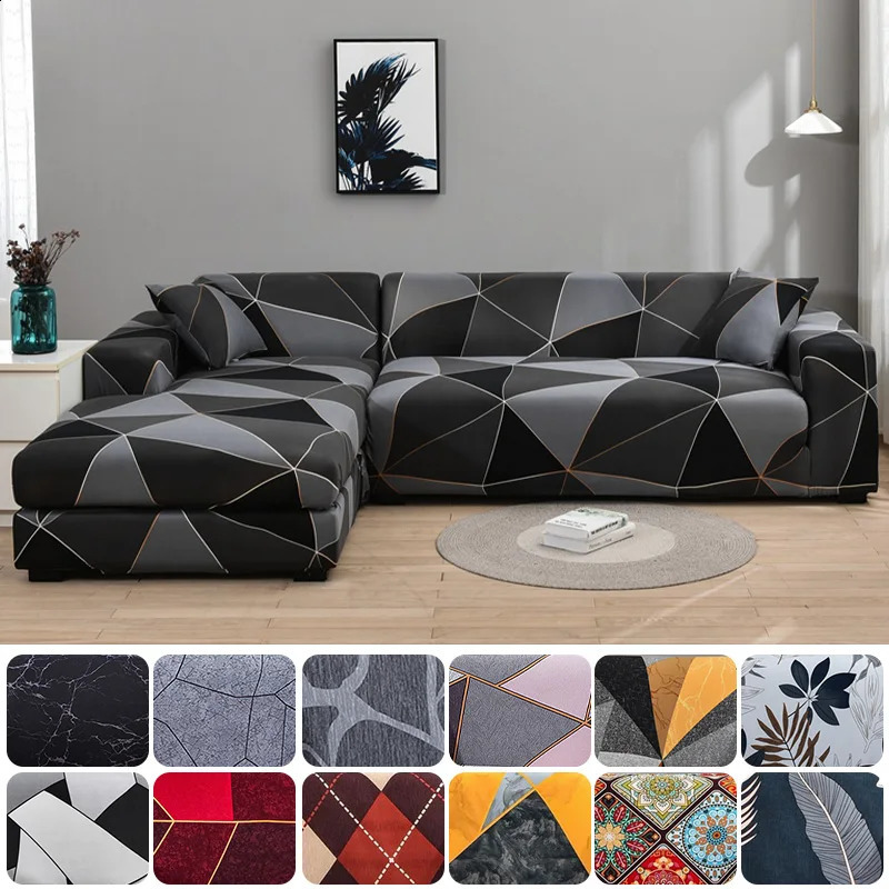 Elastic Sofa Covers for Living Room Stretch Slipcovers Sectional Couch Cover L Shape Corner Armchair Cover 1/2/3/4 Seater 1PC 250415