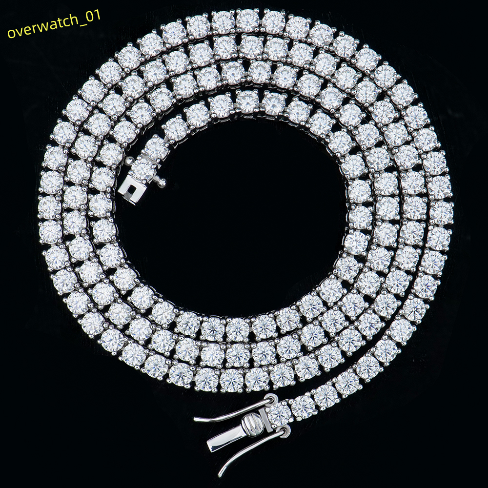 Exclusive Discount Wholesale Womens Silver 925 Jewelry 3mm Diamond Mossanite Moissanite Tennis Chain Necklace for Men Gifts