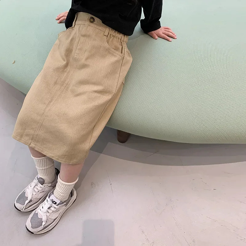 5039C inventory cleaning childrens clothing girls skiing in spring and summer selling in Korea girls long leather fashion denim skiing 250424