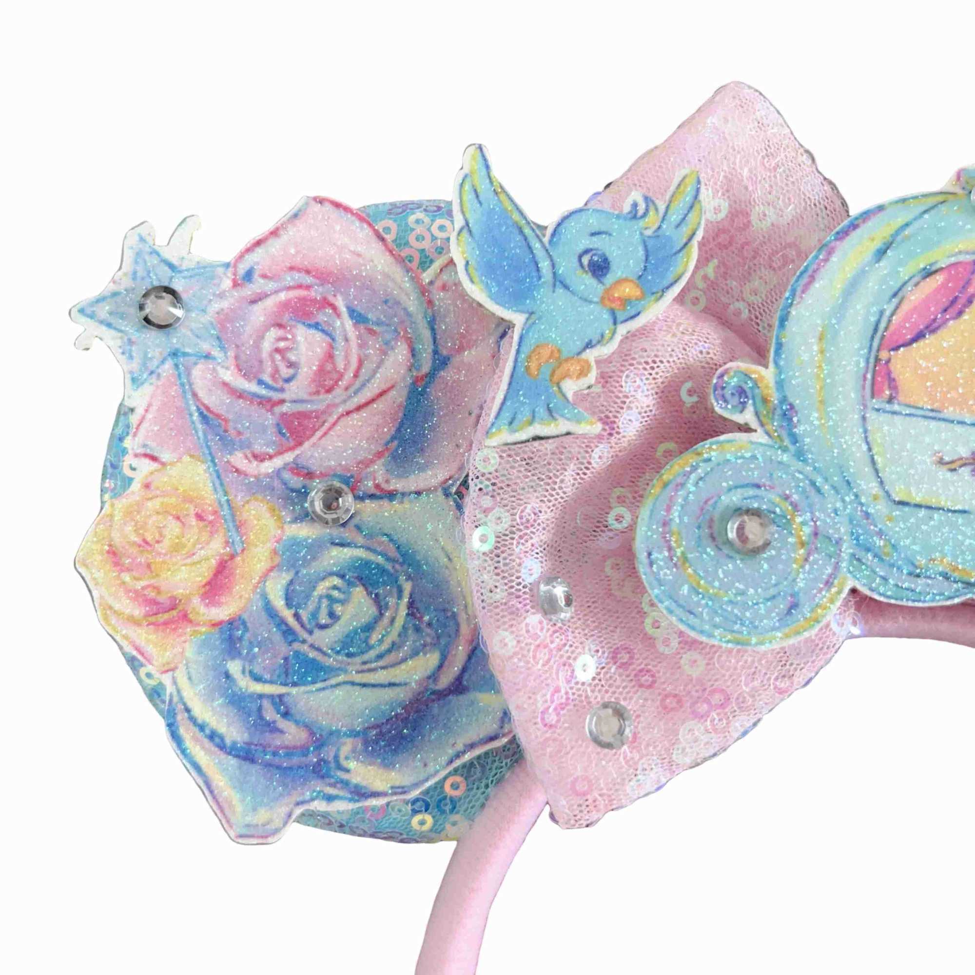 Disney New Mickey Mouse Headband High Heels Hair Accessories Female Princess Ears Headband Female Crown Bow Glitter Olaf Hair Band X250425