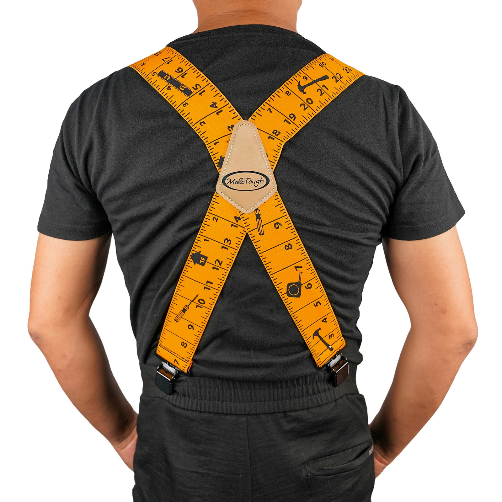 Mens Suspenders 2 Wide Adjustable and Elastic Braces X Shape with Very Strong Clips - Heavy Duty tape measure suspenders formen 250425