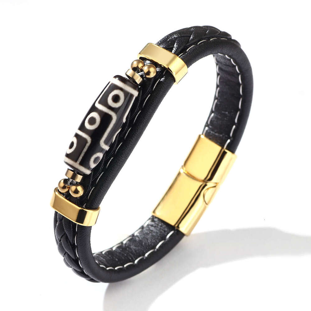 National Style Fashion Men's Hand woven Tianzhu Tibetan Leather Bracelet