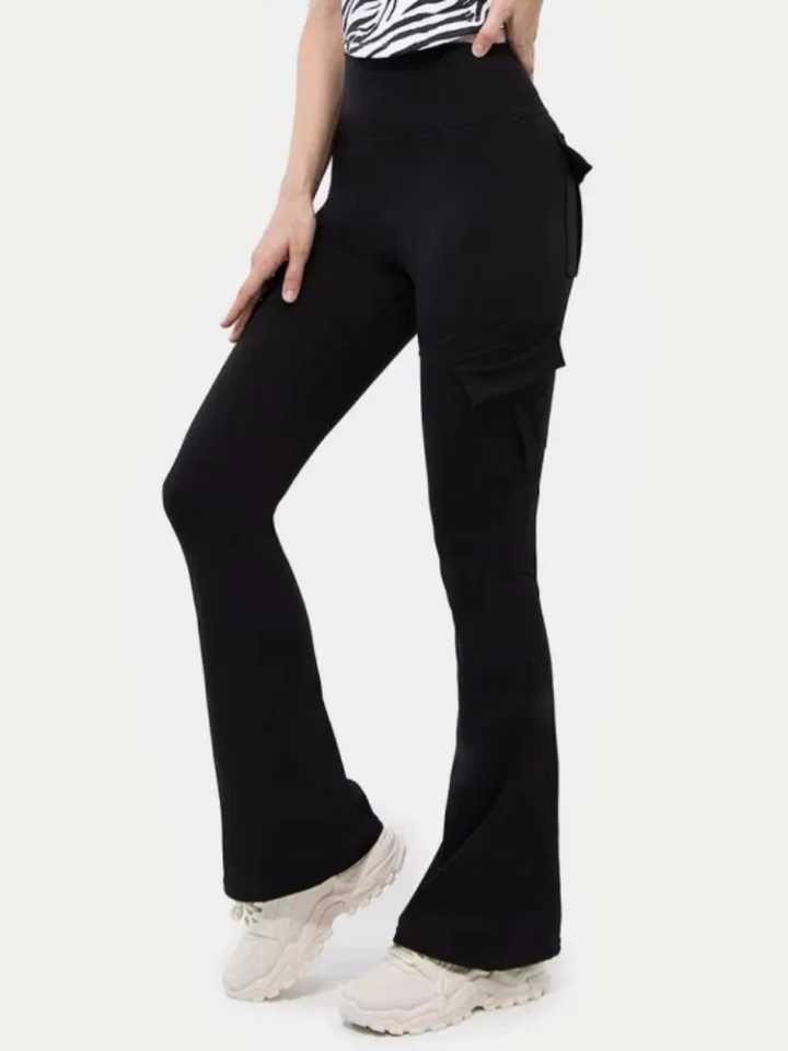New womens casual boots yoga pants plus size exercise Flare Legging high waisted Duncan pants with pockets sportswearC250425