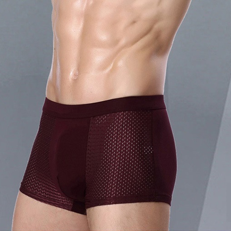Yeah High quality 4pcs bamboo boxer suit short mens ultrafine fiber boxing underwear compression elasticity 250417