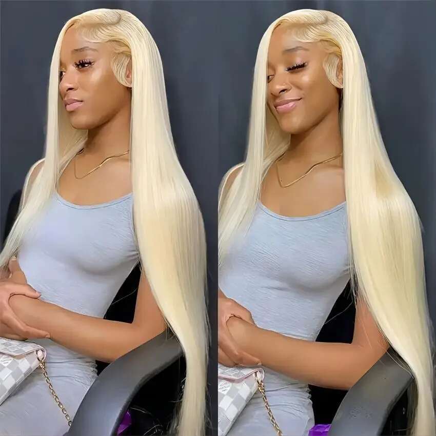 613 Blonde Colored Hd Transparent Lace Frontal Wig Human Hair 13X6 13X4 Straight 200 Density For Women Brazilian Wigs