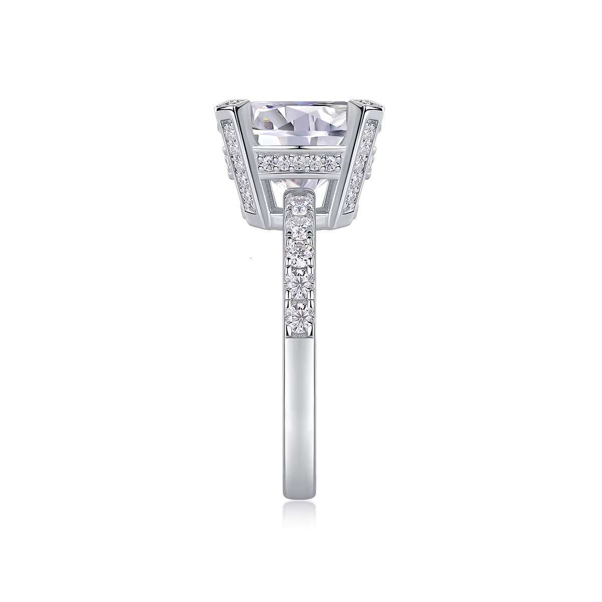Zanlong 14876 Non Tarnish Jewelry 18k Gold Plated Hypoallergenic S925 Sterling Silver Jewelry Moissanite 5ct VVS Ring for Women