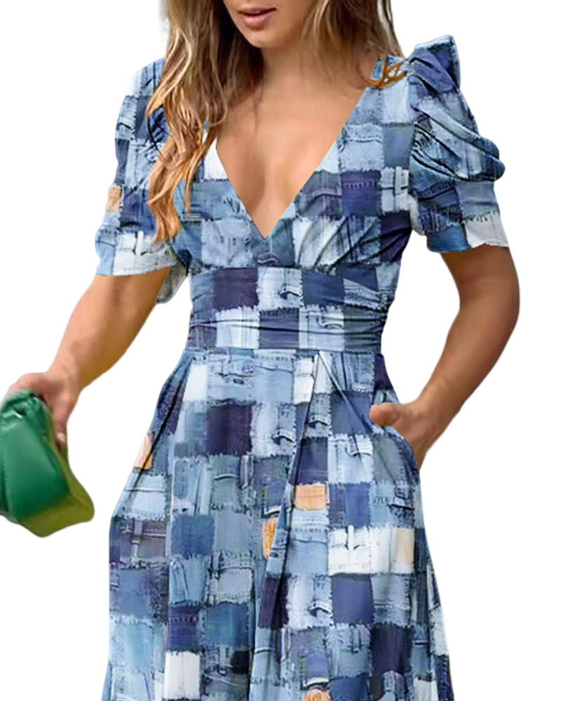 2023 Spring New Womens Fashion Style V-neck Waist Wide Leg Bodysuit