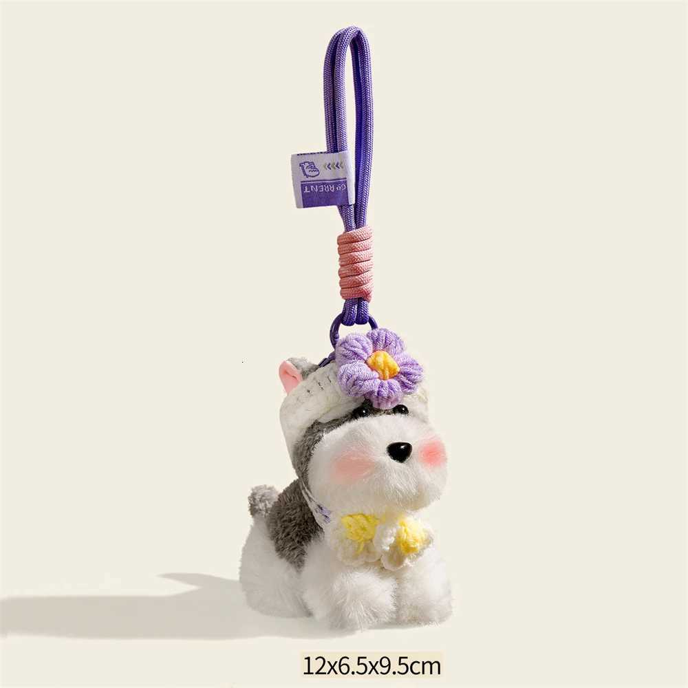 Cute Schnauzer Plush Keychain - Cartoon Puppy Bag Pendant Keyring for Women Girls Schoolbag Accessories Christmas Birthday GiftXJ251125