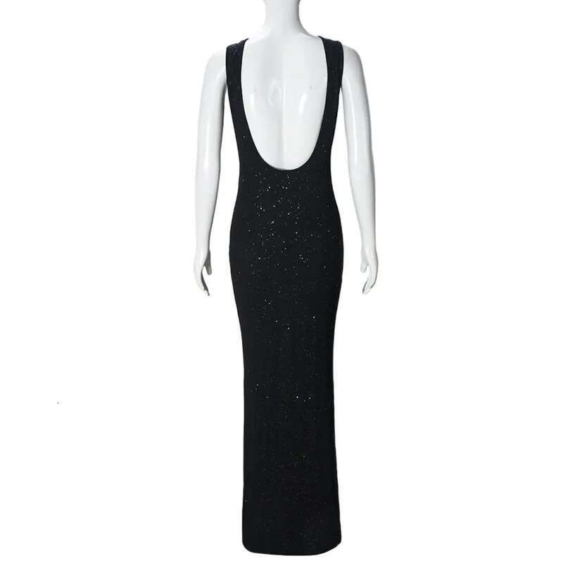 Dongdumaoyi Townlike Slim Bodycon Maxi Long Dress Women Spring Summer Knitted Hot Silver Sparkle Glitter Sexy Party Dresses