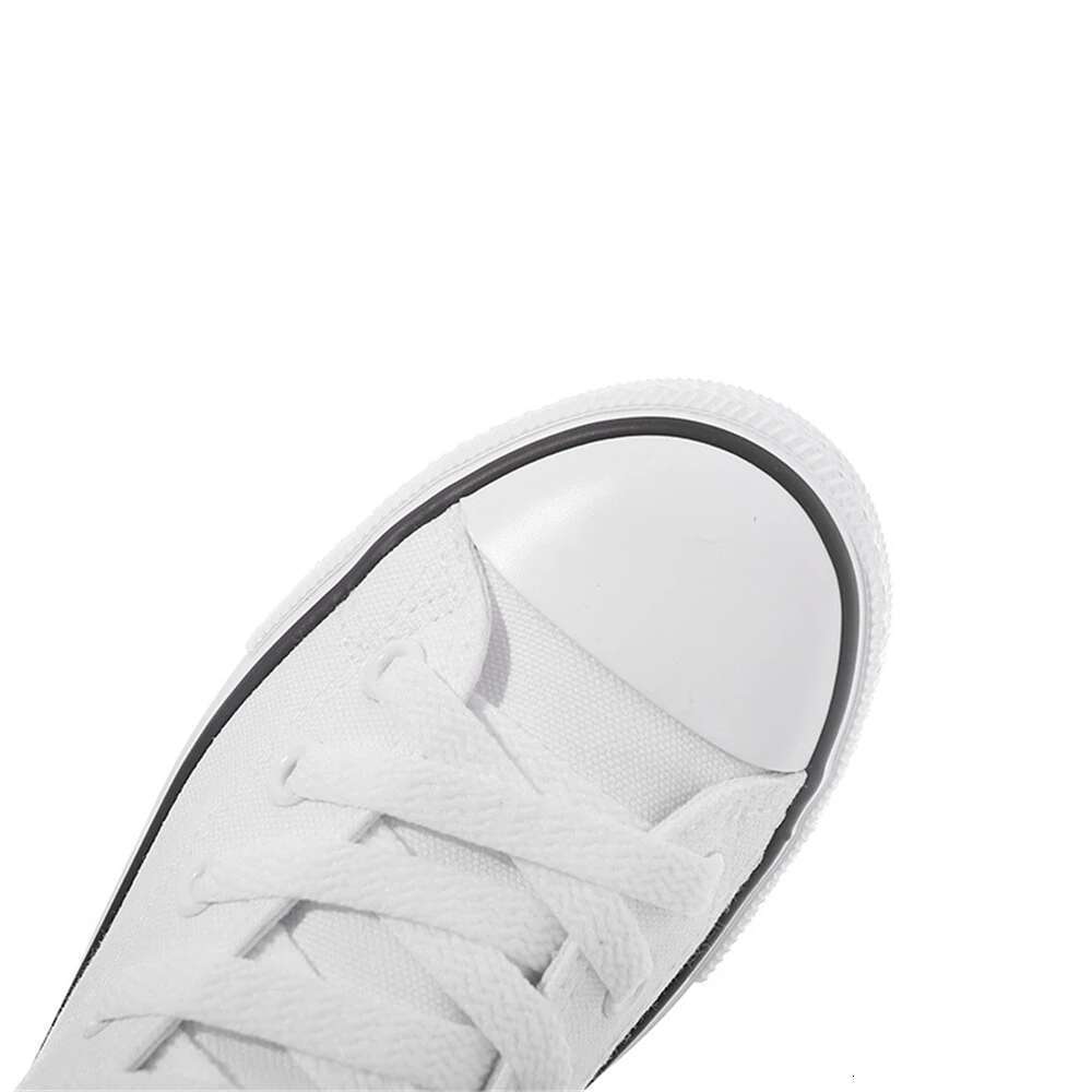 Spring new high-top front lace-up colored rhinestone canvas soft sole flat inner heightening couple large size women shoes