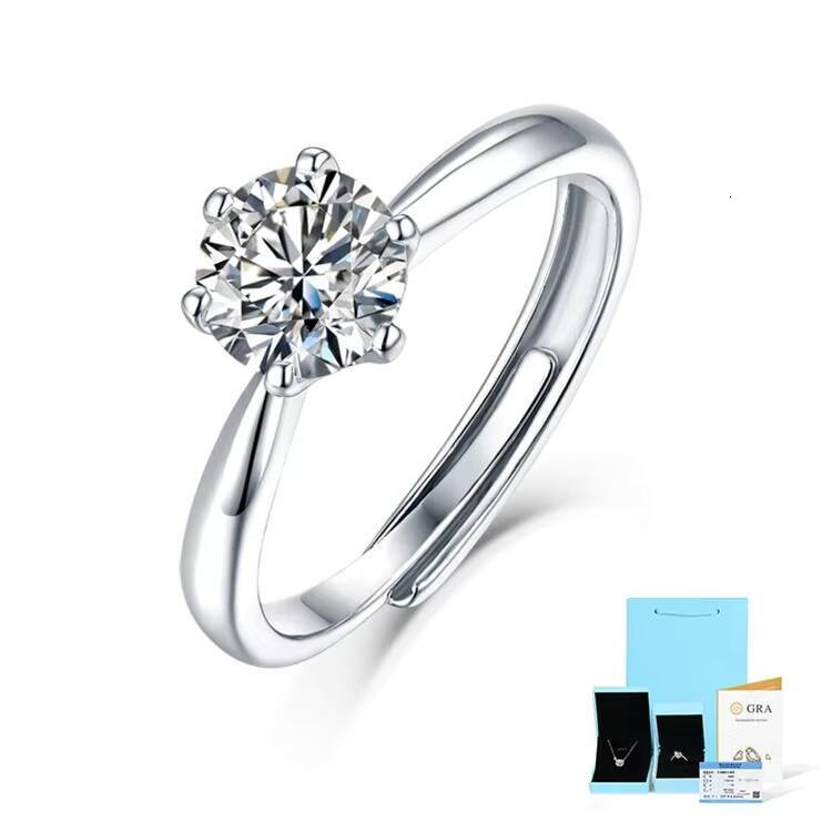 Classic Minimalist 18K Gold Engagement Ring Adjustable S925 Silver Matching Moissanite Ring for Couples for Women