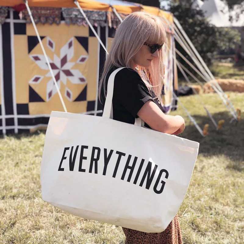 Environmentally friendly shopping handbag weekend travel handbag canvas shopping bag womens large capacity shopping shoulder bag reusable W250421