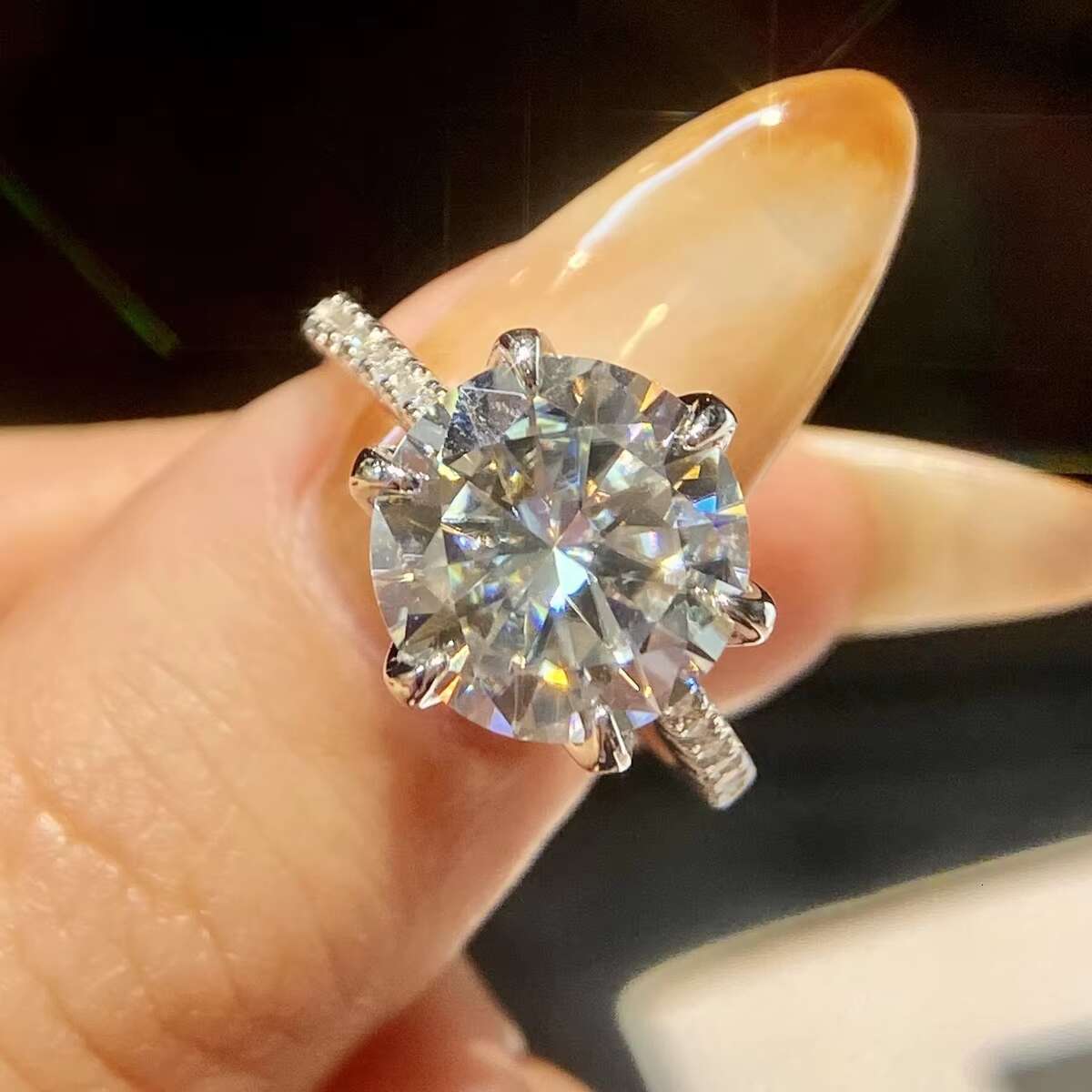 High End 5CT Blue Sapphire Red Pinky Black Yellow Blue Moissanite 925 Sterling Silver Women Men Wedding Rings Fine Jewelry