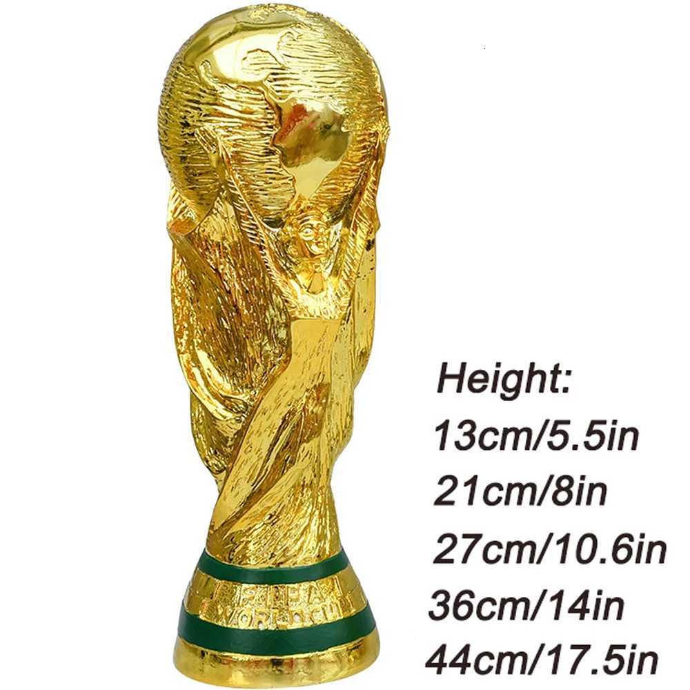 Golden Resin Football Trophy Figurines Champions Soccer Trophies Resin Ornament Football Fan Gift Home Office Decoration CraftW251125
