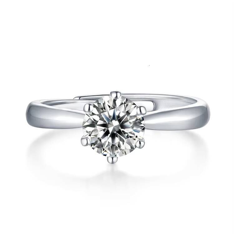 Classic Minimalist 18K Gold Engagement Ring Adjustable S925 Silver Matching Moissanite Ring for Couples for Women
