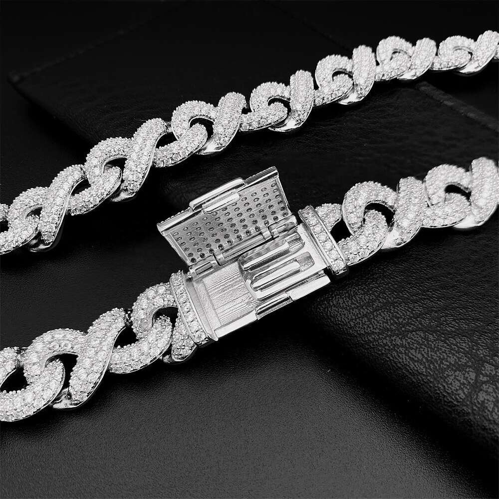 Cuban chain fashion trendsetter hip-hop versatile custom necklace bracelet 925 silver
