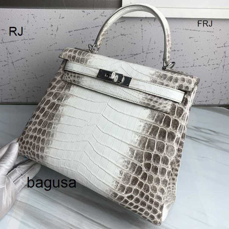 Designer Bag Himalayan Handbag Genuine Leather Silver Buckle Himalayan Crocodile Skin Nile Crocodile 28 One Shoulder Handheld Diagonal Straddle Bag Pu Goodsfr7 88