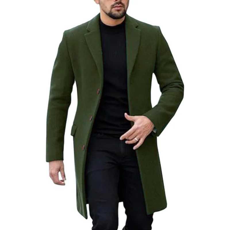 Eu Size Mens Coat plus Lining Jackets Winter Travel Gentleman Top Coat Warm Oversized Single-breasted Mens M-3XLT251125