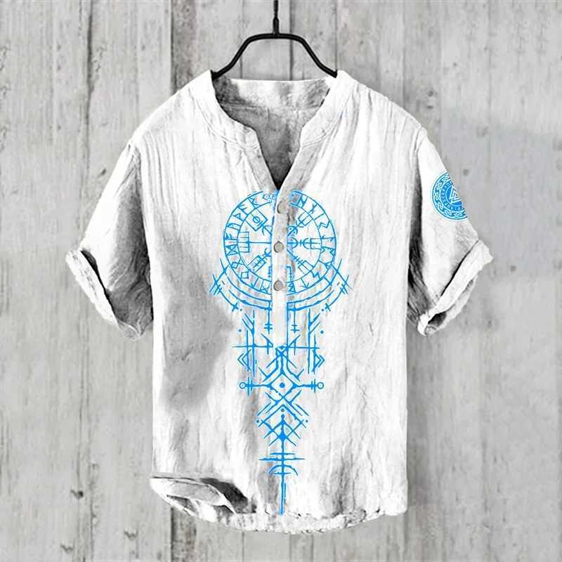 Spring and summer mens and womens shirts stand alone casual Hawaiian style shirt mens top 100% linen new hot selling W250425