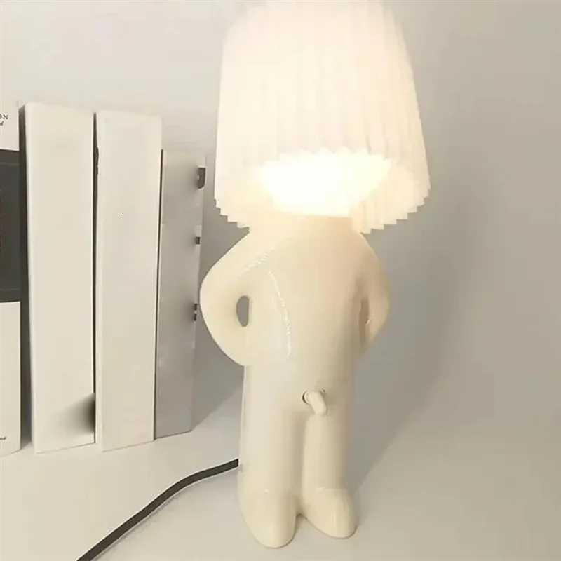 A02M-Book Lights Small Table Night Light Shy Man Lamp For Children Room Bedside Desk Decoration Gift Home Little Boy US PlugM251125