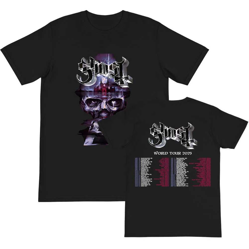 Ghost World Tour 2025 Cotton Soft Short Sleeve O-Neck T-shirt Camisas De Hombre Hip Hop Street Clothing Heavy Heart T-shirt W250425