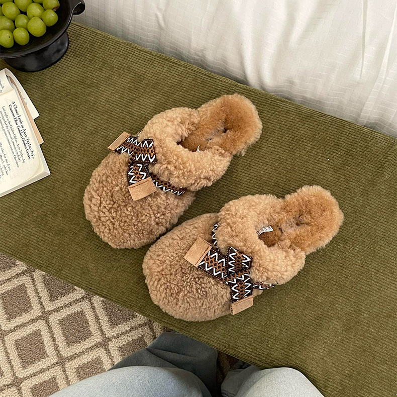 Women's Autumn/Winter New Arrival Fashionable Cute Warm Fluffy Slippers in White and Brown for Home and Outdoor Wear Free Shipping
