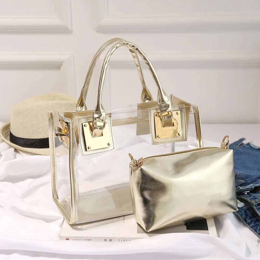 Luxury Designer Transparent Jelly Crossbody PVC Designer Square Summer Beach Handbag Large Capacity Adjustable Strap Shoulder Messenger Bag