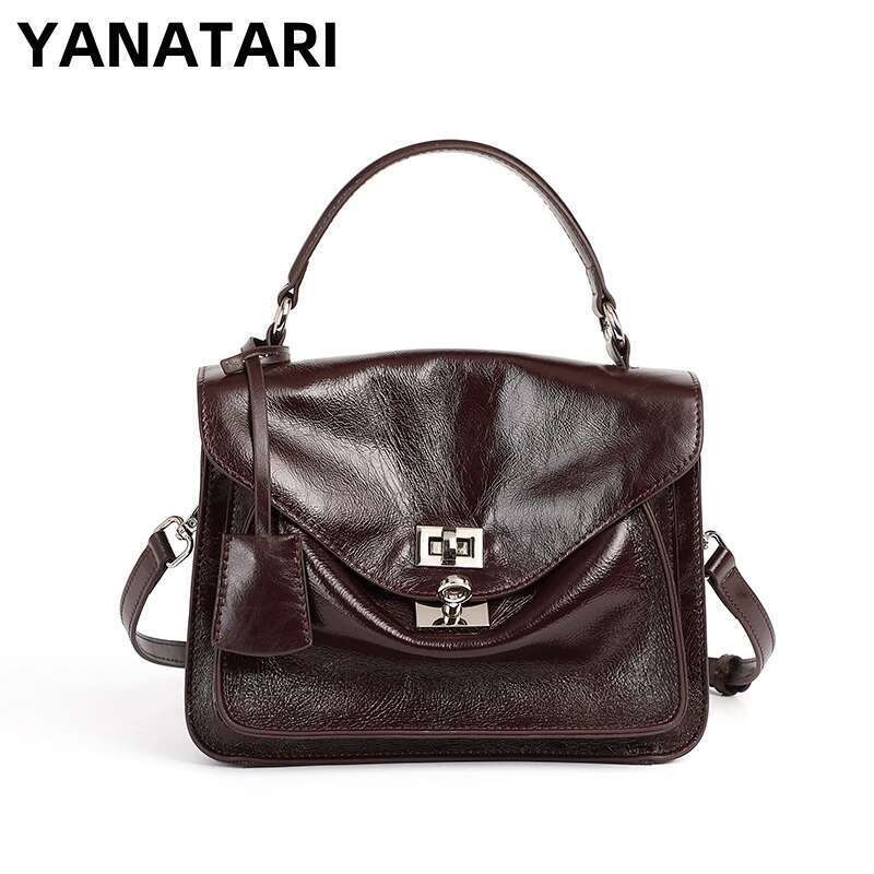Designer Bag Genuine Leather Woman Small Square Shoulder Handbags Ladies Crossbody Bags Designer Minimalism Cowhide Bag