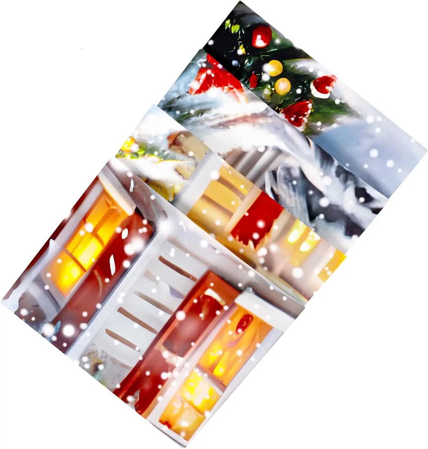 Krelymics Christmas Tapestry Xmas Tree Tapestries Snowman Tapestry Snow Happy New Year Backdrop Decor Winter Warm House TapestryM251125
