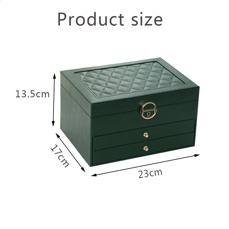 Large Jewelry Storage Box Multi-Layer Organizer For Jewelry Necklace Earring Leather Jewellery Storage Packaging Display Boxes 250424